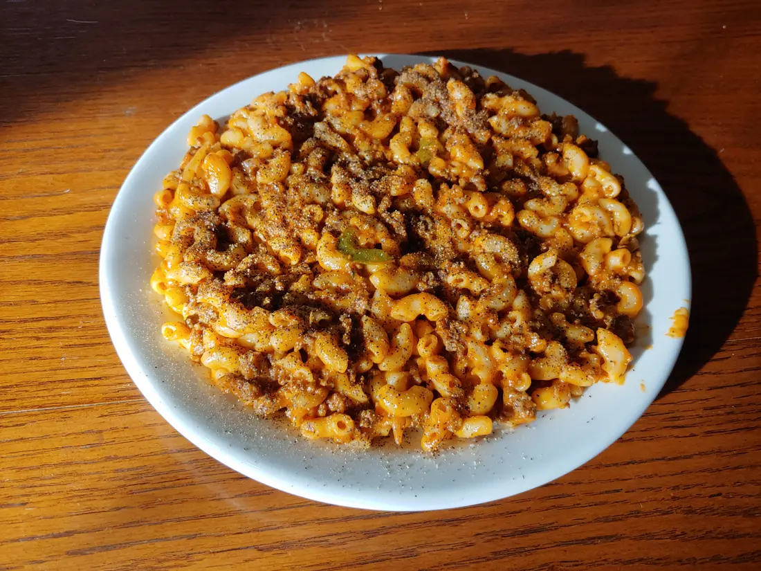 Tomato Flavored Hamburger and Macaroni